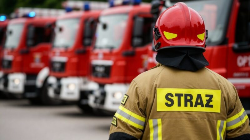 Drużyna OSP KSRG Konin-Chorzeń zdobywa 17. piętro w Poznaniu w sportowej rywalizacji