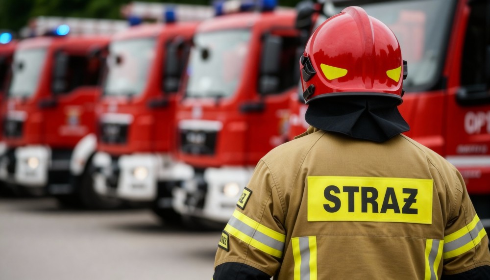 Drużyna OSP KSRG Konin-Chorzeń zdobywa 17. piętro w Poznaniu w sportowej rywalizacji