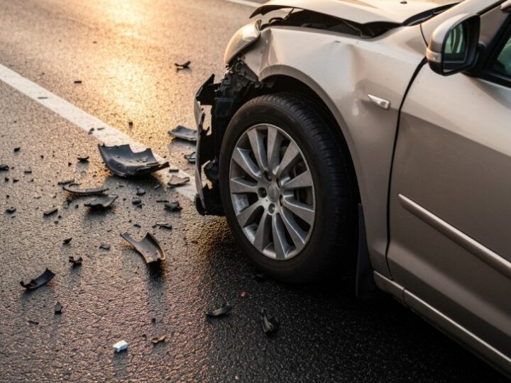 Wypadek ciężarówki na drodze wojewódzkiej nr 266 w Palmowie: kierowca w szpitalu