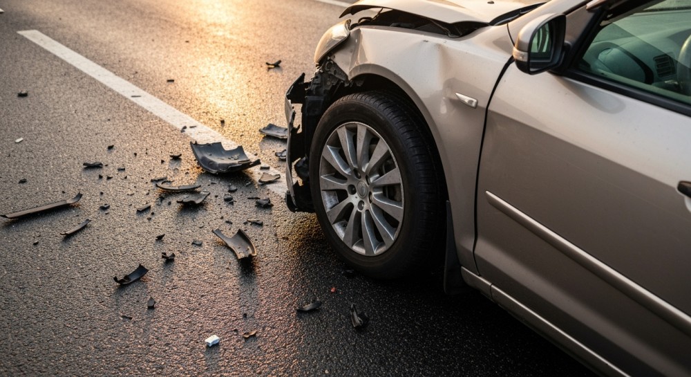 Wypadek ciężarówki na drodze wojewódzkiej nr 266 w Palmowie: kierowca w szpitalu