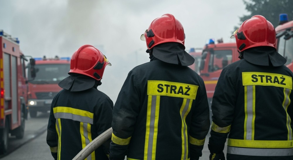 Ewakuacja mieszkańców Konina po pożarze w wieżowcu